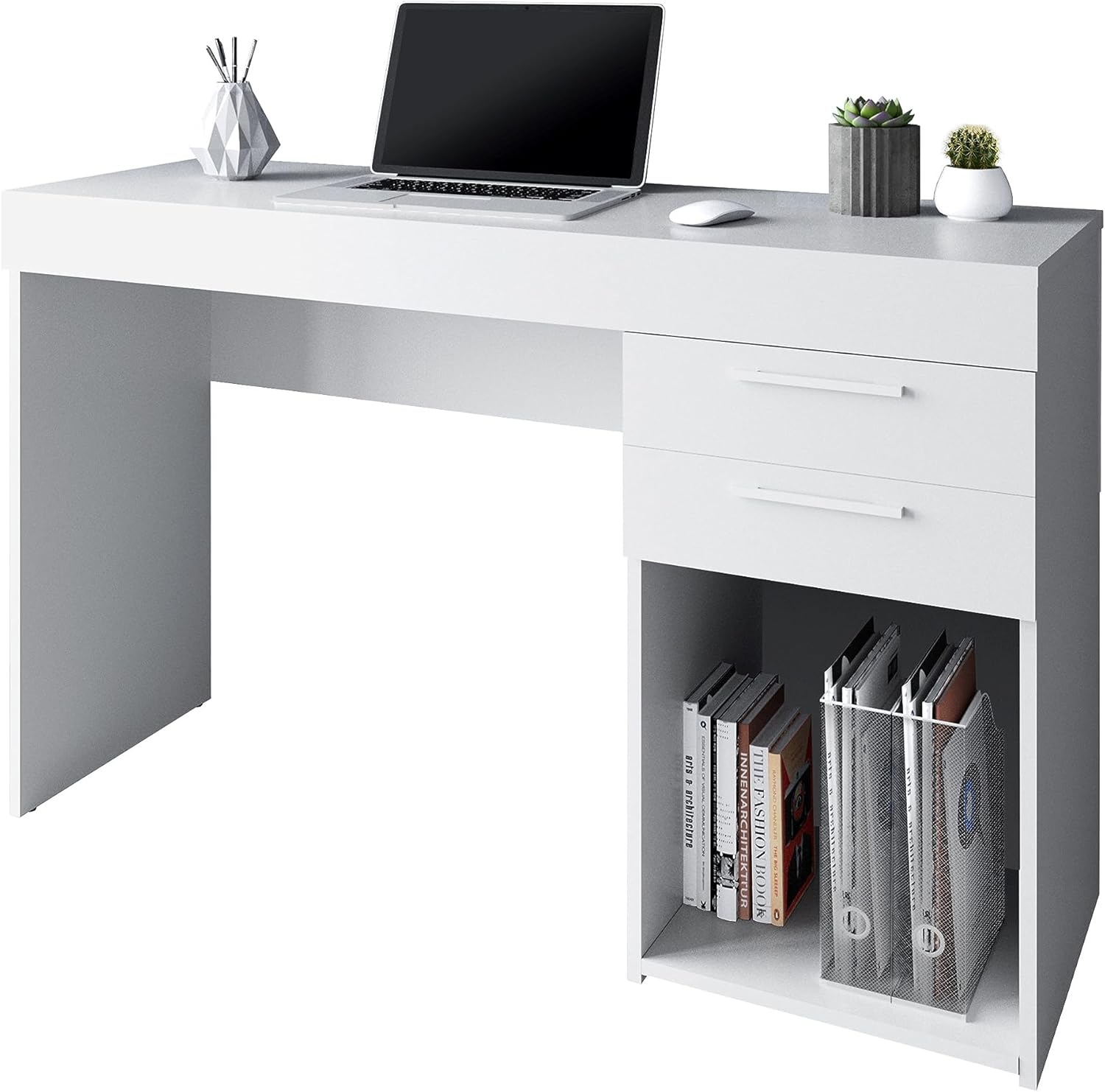 Techni Mobili Computer Home Office or Bedroom Storage & Drawers Ideal for Small Spaces Writing Desk, 47.6