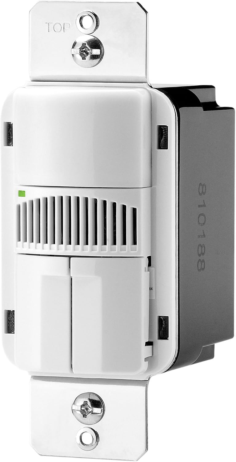 Eaton OSD10DN-W Commercial Grade Dual Technology Wall Mounted Occupancy Sensor with Dual Relay and Wall Plate, 120/277V, White