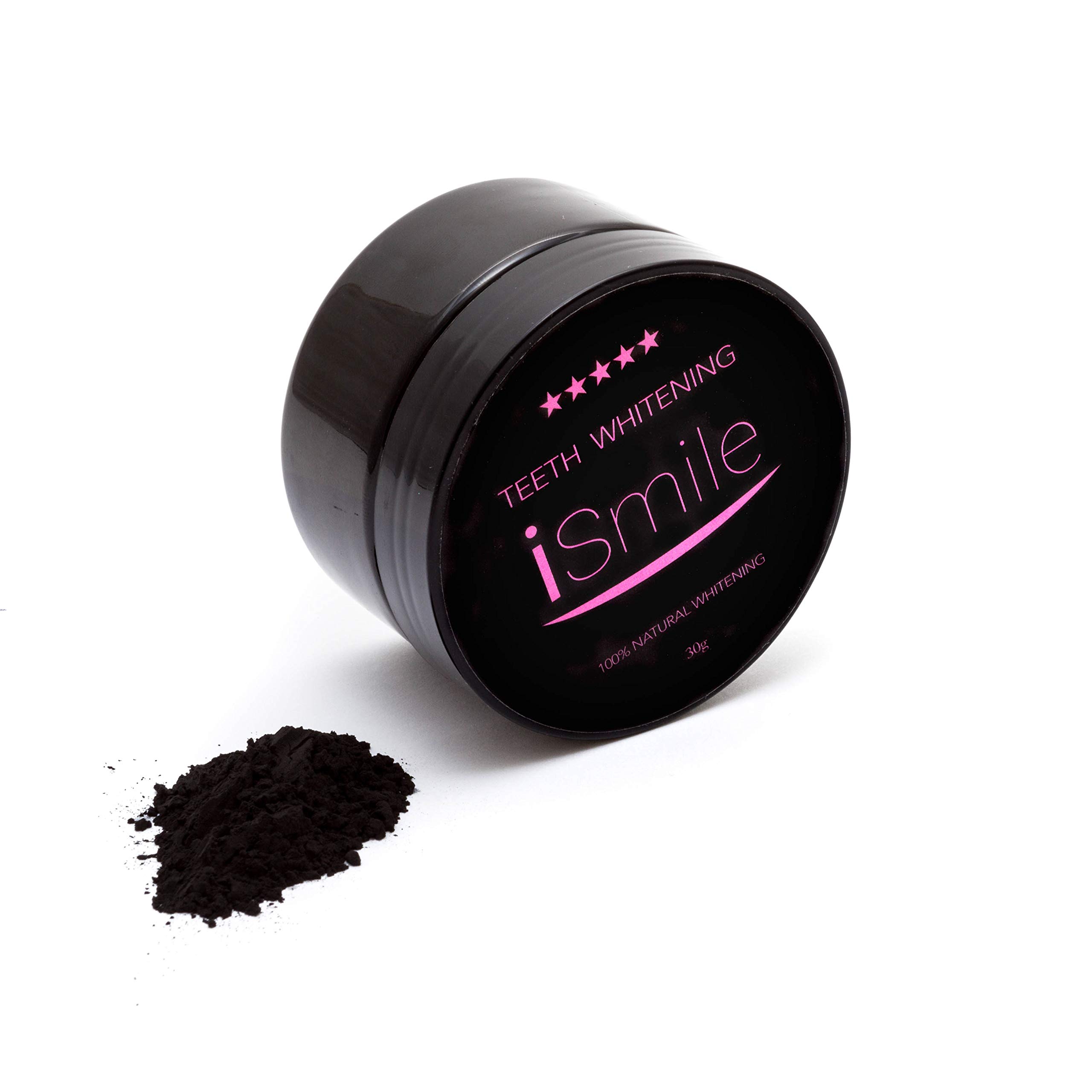 iSmileActivated Charcoal Teeth Whitening Powder – Menthol Flavour - 100% Natural and Vegan Friendly – Less Abrasive for Better Stain Removal - Freshens Breath