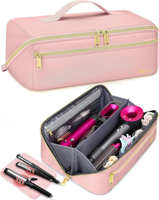 Mancro Estojo de Viagem para Ferramentas de Cabelo, Compatível com Dyson Airwrap, Rosa