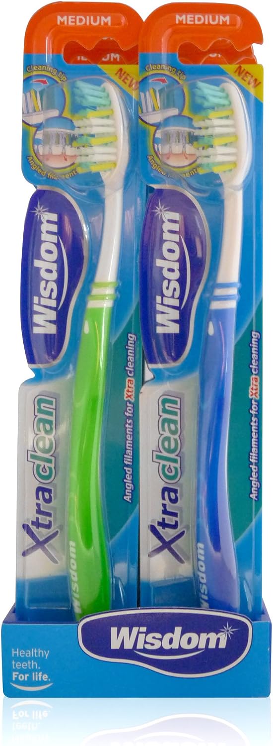 12x Wisdom Xtra Clean Manual Toothbrush Medium Bristles Teeth Cleaning Dental, 12 count (Pack of 1) - Image 3