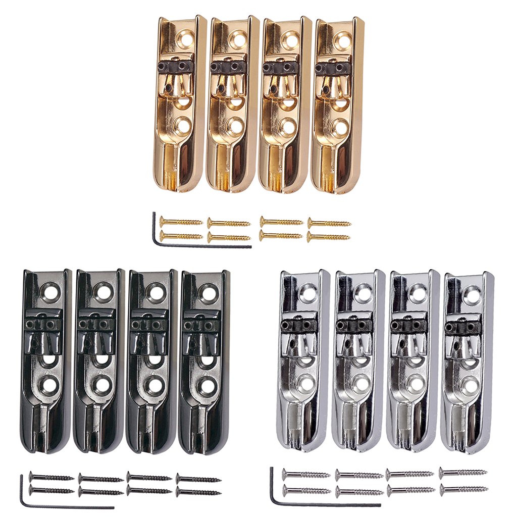 Lot de 3 chevalet individuels pour guitare basse à 4 cordes Doré