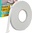Birllaid White No Sew Hemming Tape Double Sided,Sticky Strong Adhesive Cloth Leather Tape Press-on Tape, No Ironing, Gluing, Alterations and Hemming,Easy to Remove 1/2 Inch x 200 Feet