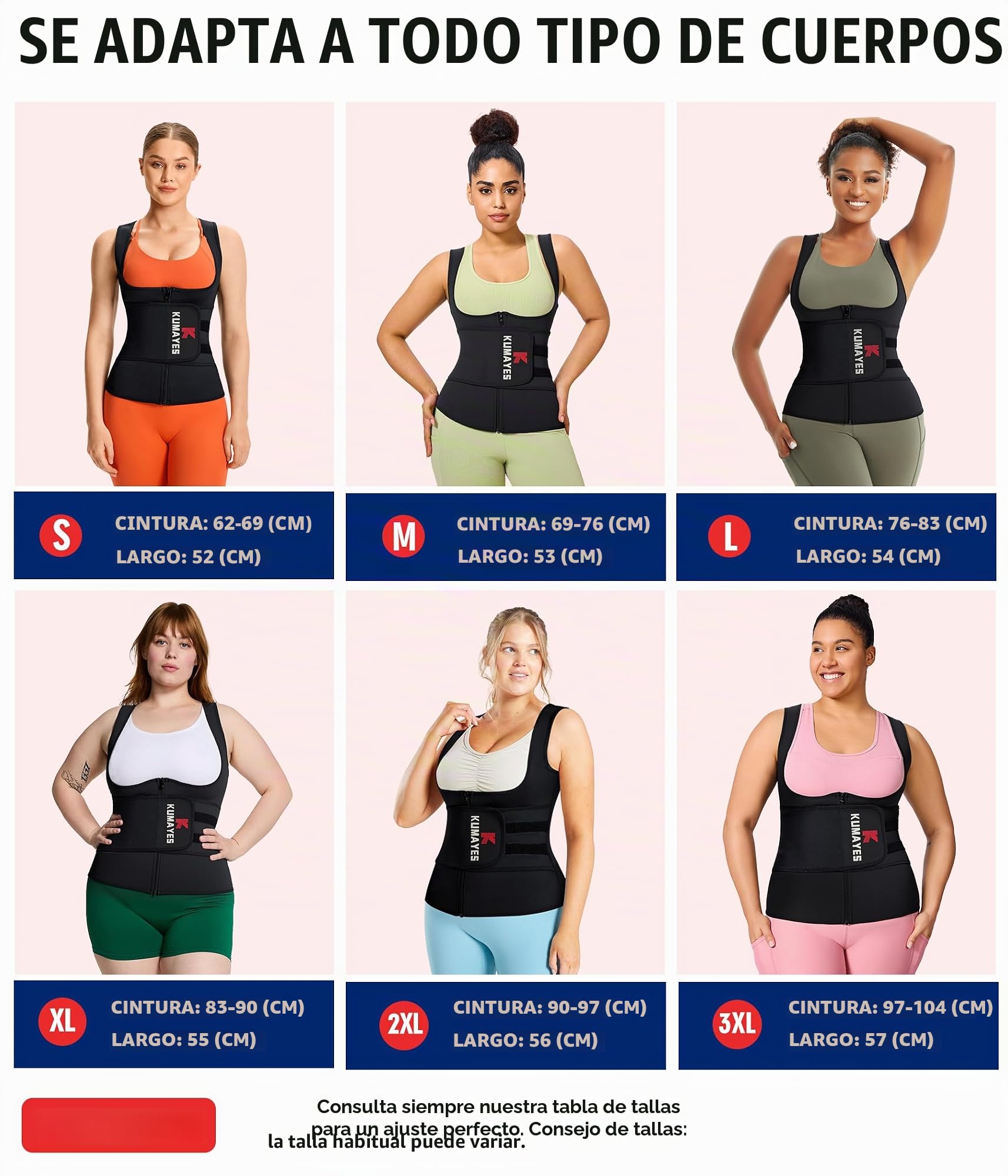 KUMAYES Fajas Reductoras Abdomen Mujer Chaleco Sauna Deportivo Adelgazantes Abdominal Compresion Sudoración para Deporte Fitness