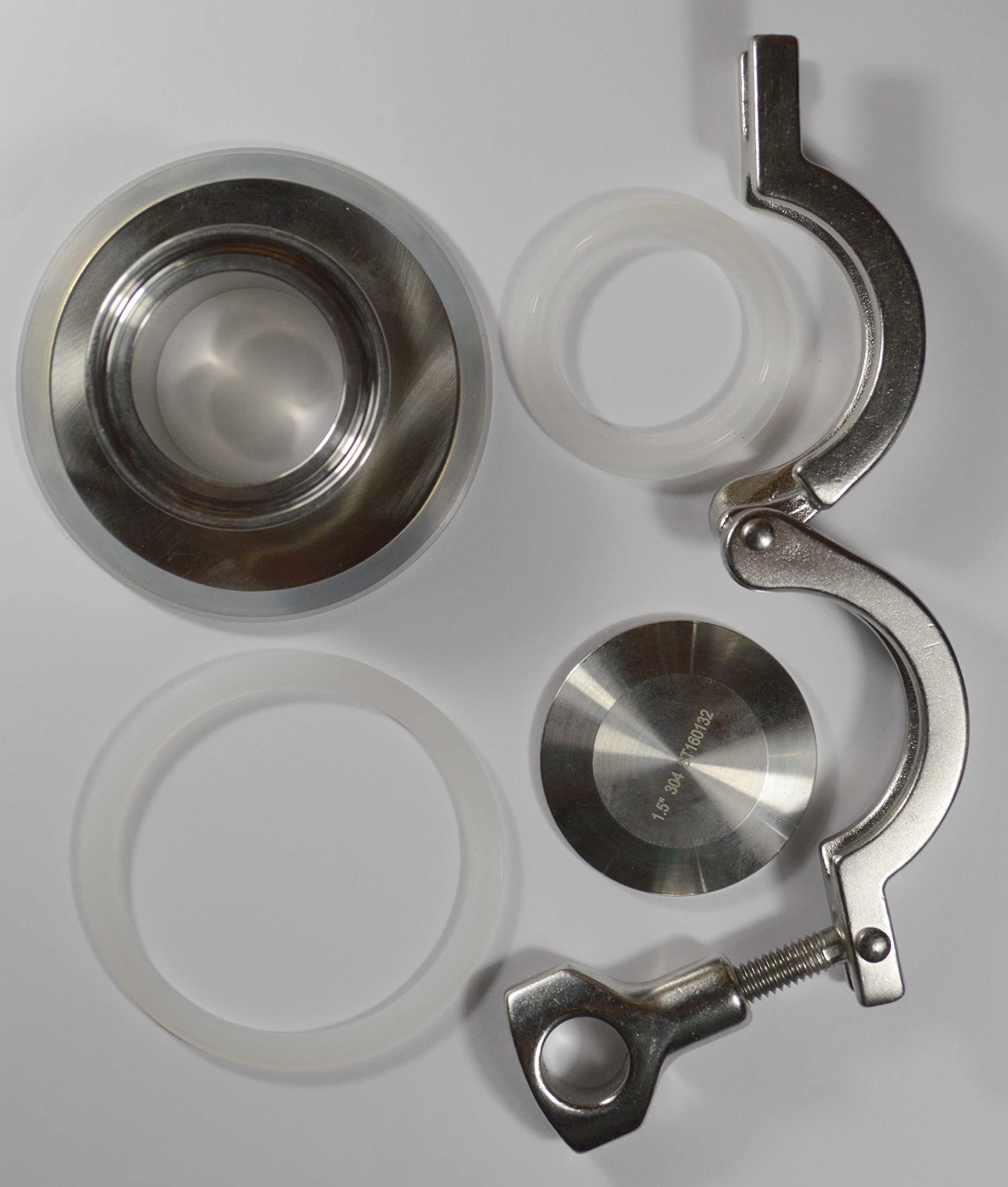 NorCal Brewing Solutions 1.5 Inch Tri Clover CANNING JAR ULTIMATE YEAST HARVESTER for Conical Fermenter