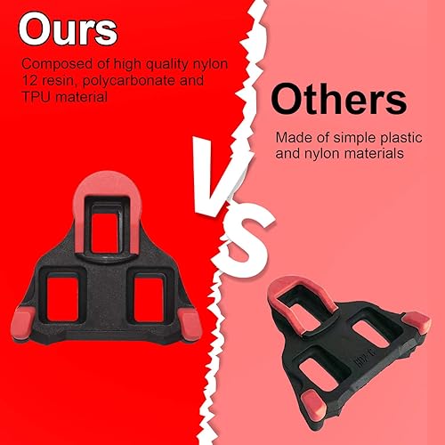 Miniatura 18 de NAACOO Tacos de bicicleta - Compatible con pedales Shimano SPD-SL / SM-SH10 SH11 SH12 Cleats, interior y exterior Peleton pedales de ciclismo