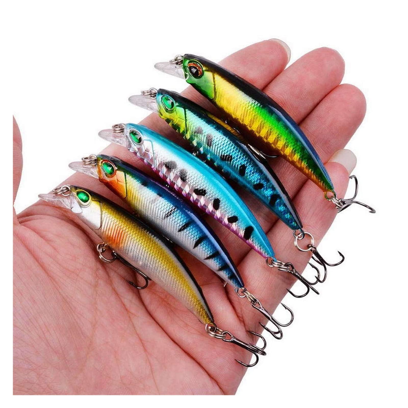 XILILHC 58/Hand Vielseitiges gemischtes Angelköder-Kit Minnow Bait Swing Crank Fish Karpfen Angelköder-Kit Löst Harte Köder