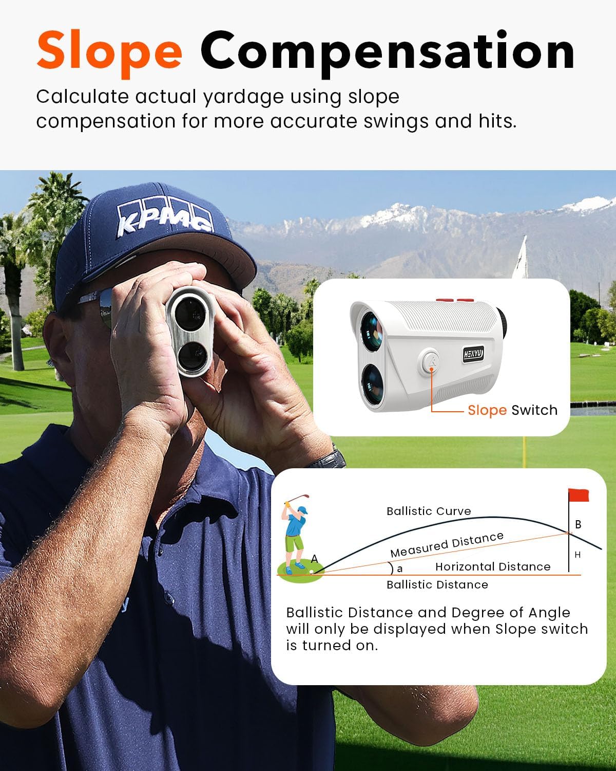HENYU Golf Rangefinder Slope Compensation feature