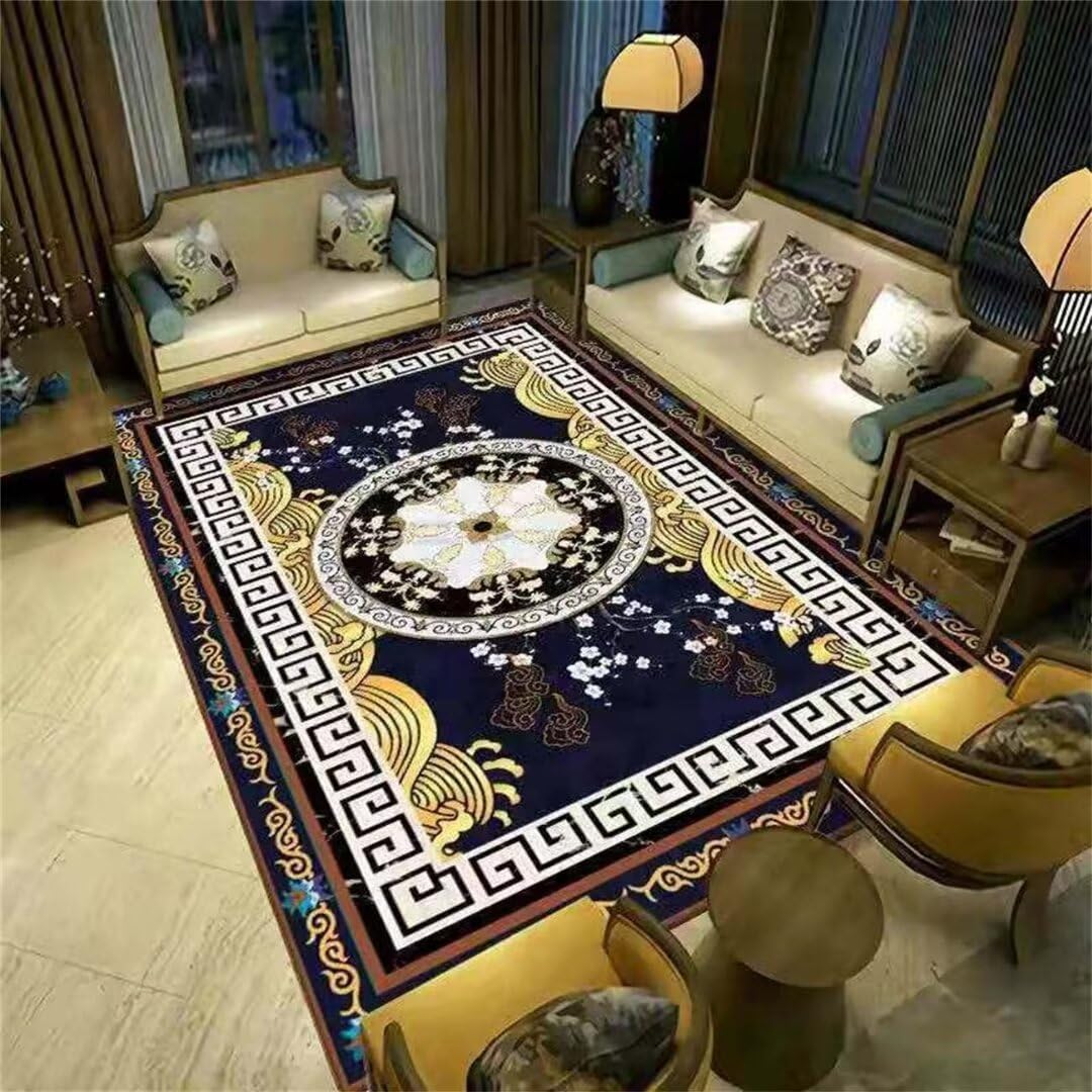 Tapis de salon moderne lavable en machine pour eliminer les taches