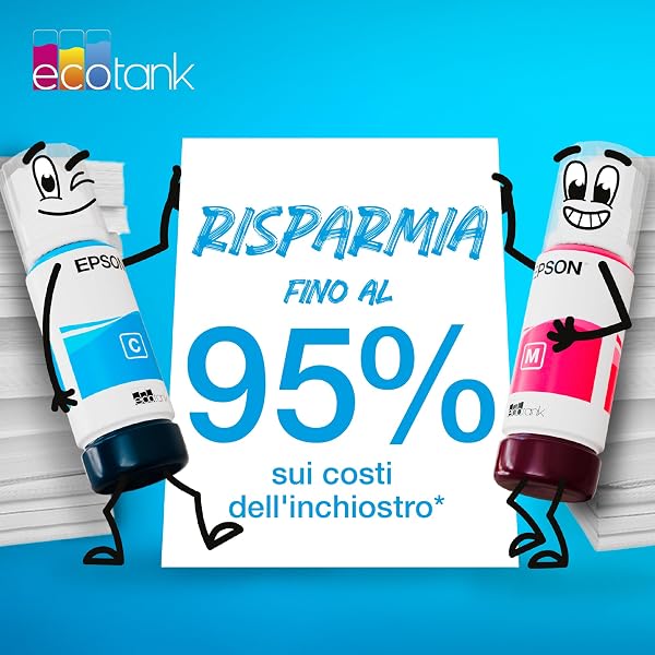 Epson EcoTank, Serie 104, Flacone Inchiostro per Stampanti EcoTank, Single Pack 1 Colore (Ciano), 70 ml, Inchiostri Dye e Pigmentati - 4