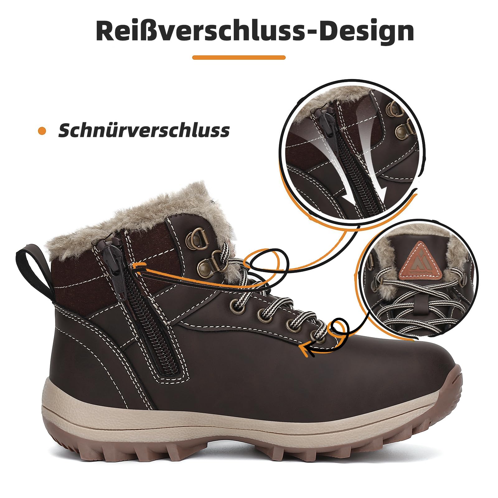 Mishansha Winterstiefel Kinder Warme Rutschfest Outdoor Gr.24-36 | Wasserabweisend, Freizeit, Komfort, Bequeme, Warm Gefüttertes, Winter, Trekkingschuhe, Kinderschuhe