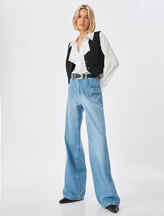 Koton Bol Pa a Kot Pantolon Normal Bel D meli Pamuklu - Loose Straight Fit Jean