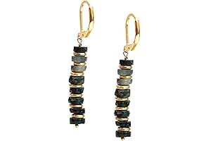 Gempires Emerald Heishi Beads Leverback Earrings -  Fashion Statement Earrings for Women