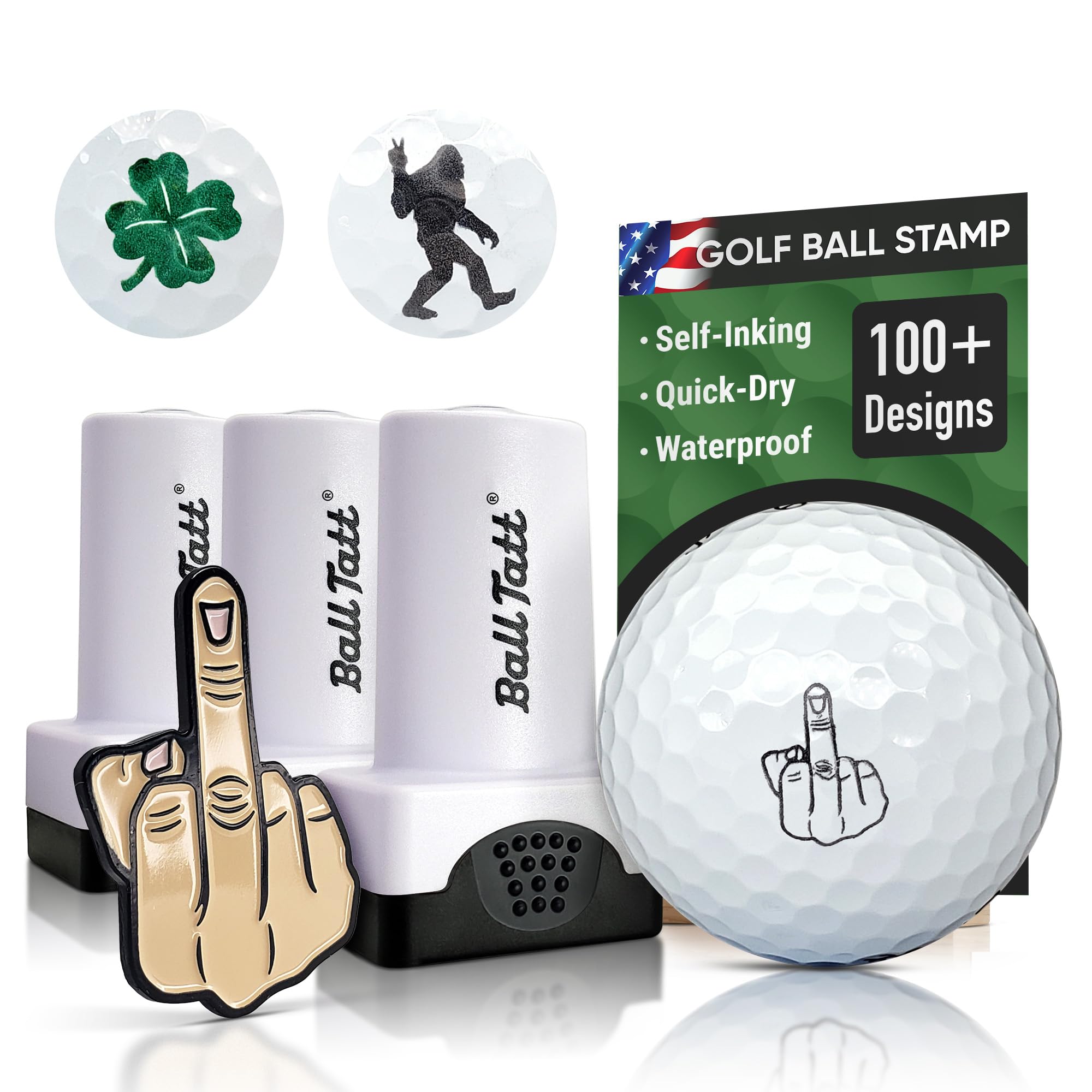 Golf Ball Stamp - Self-Inking Marker - Quick-Dry Permanent Marking Tool, No Leaks or Refills, Reusable & Waterproof Golfing Stamper - Ideal Gift for Golfers, Dads, Retirement (German Pointer)
