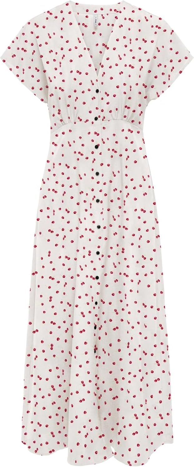 Onlnova Life Mollie Long Dress Solid PTM, roze of sharon, XS