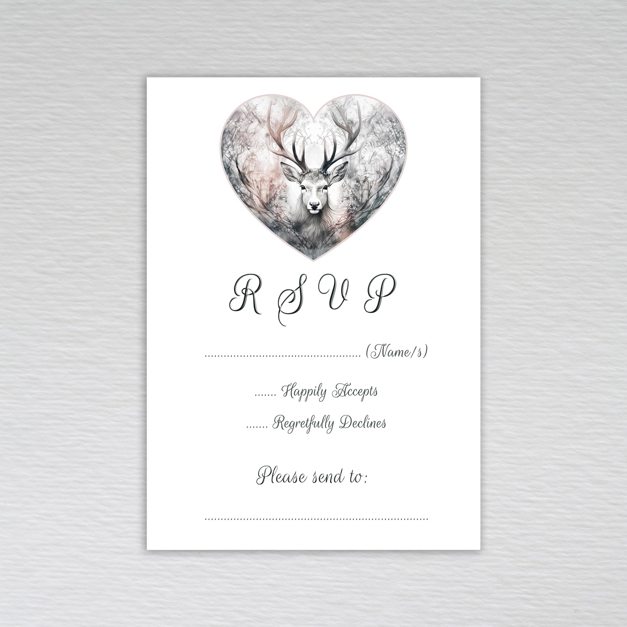 Webspectations Scottish RSVP Cards Scotland Highlands Theme: Scottish Stag Wedding RSVP Cards (Pack of 50 without Envelopes)