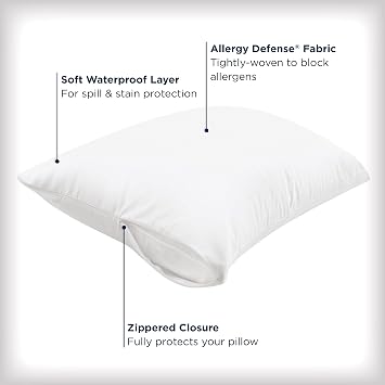 AllerEase Waterproof Pillow Protector Standard/Queen 2 Pack