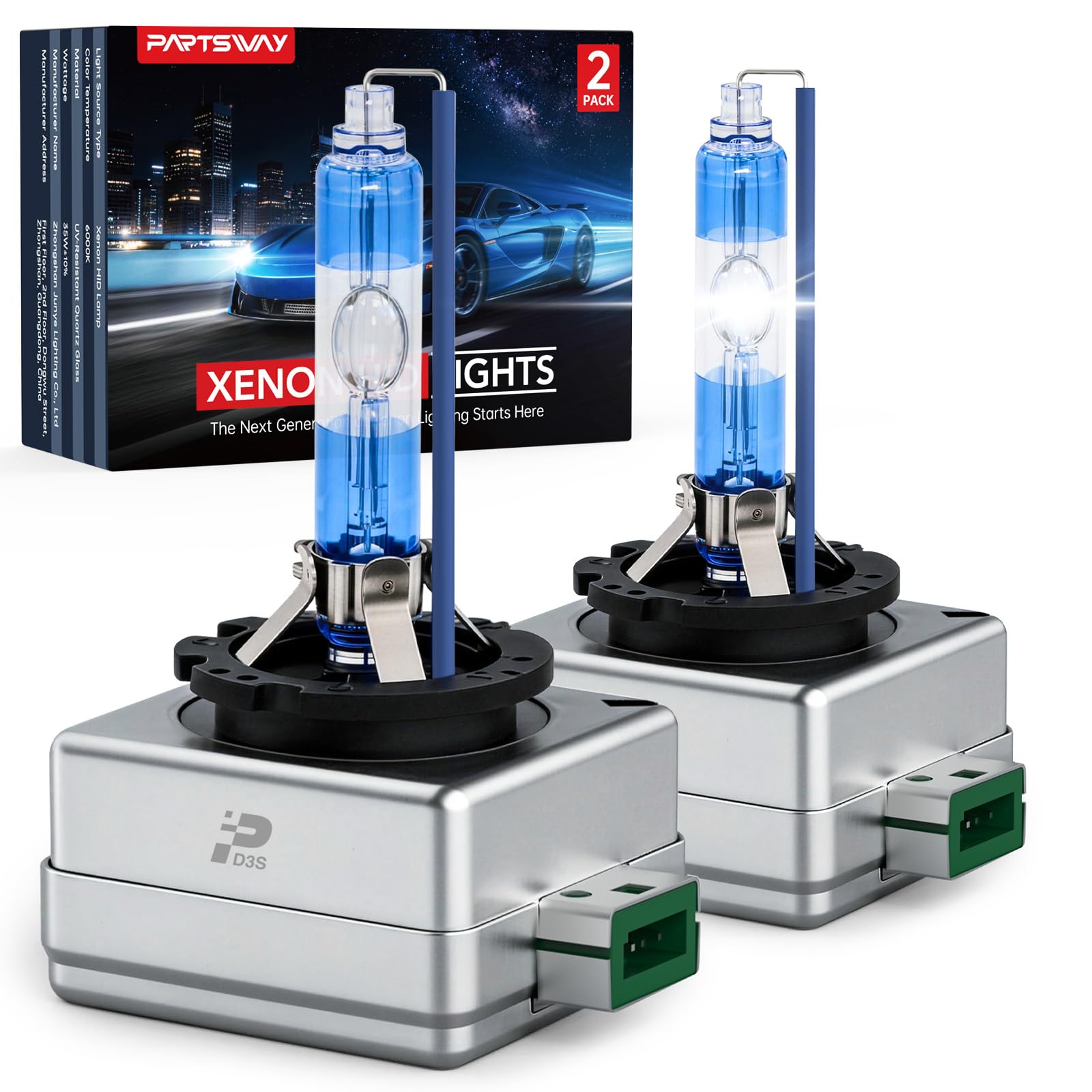 Amazon.com: PARTSWAY D3S HID Headlight Bulbs, 6000K Cool White