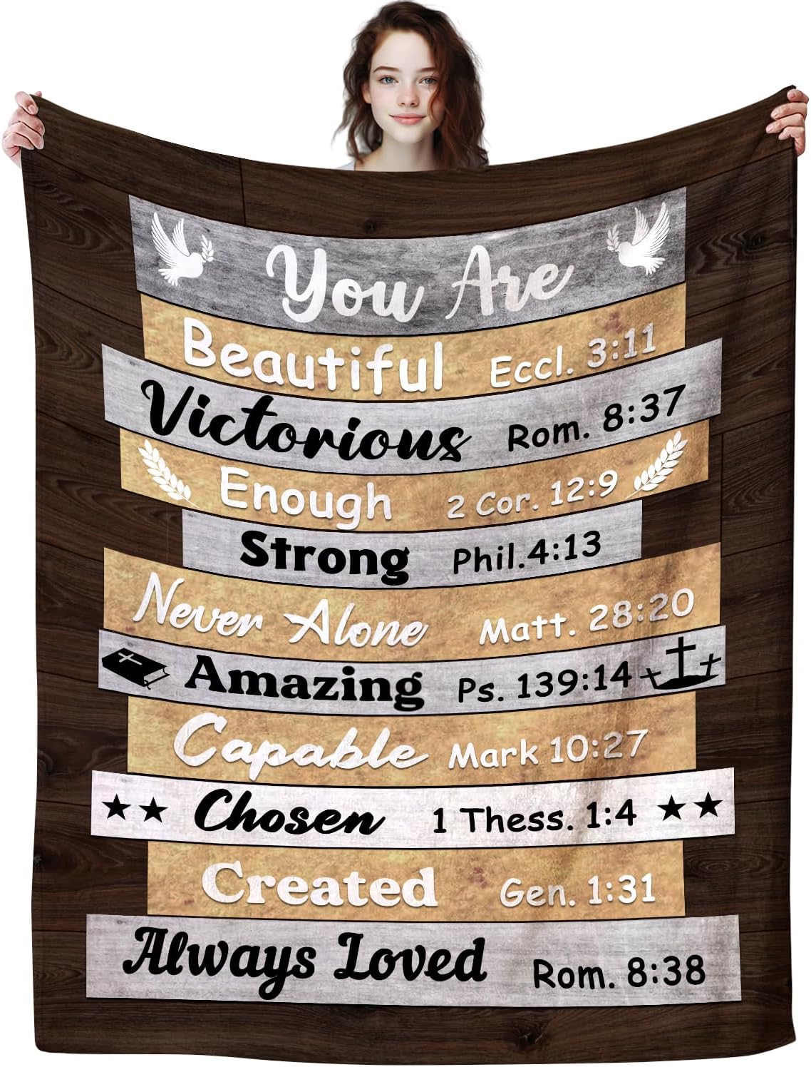 Christian Blanket with Inspirational,Soft Cozy Warm Bible