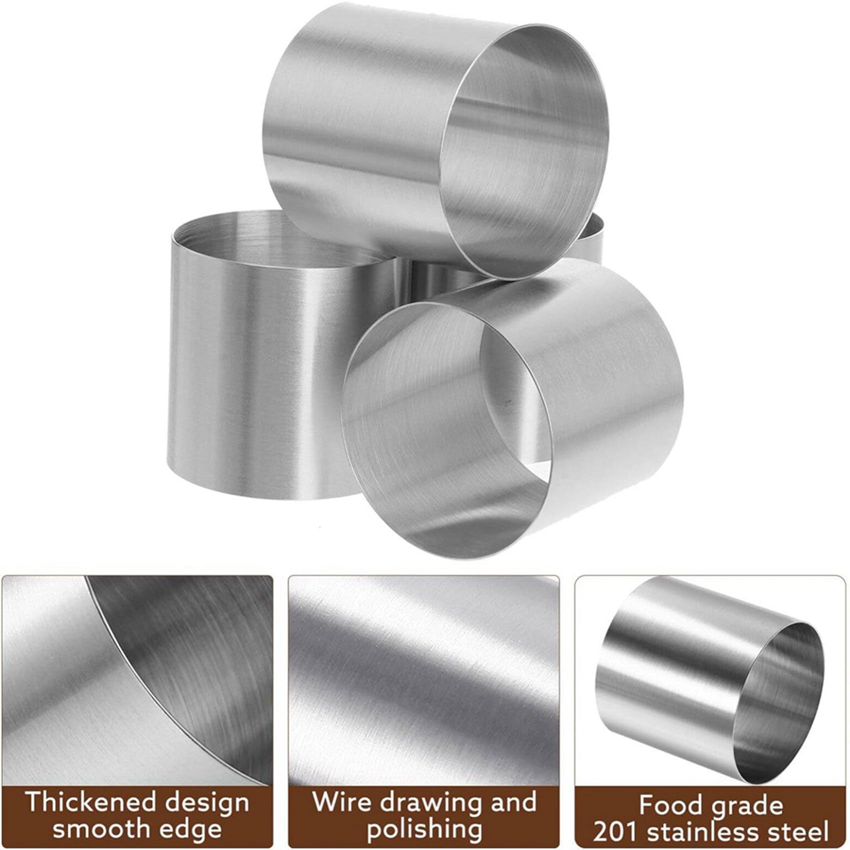 Molde Redondo para Anillo de Pastel, Anillos para Hornear de Acero Inoxidable, 32 Piezas, Molde para Mousse de Postre, Mini Anillo de PasteleríA, Juego de Moldeo de Alimentos