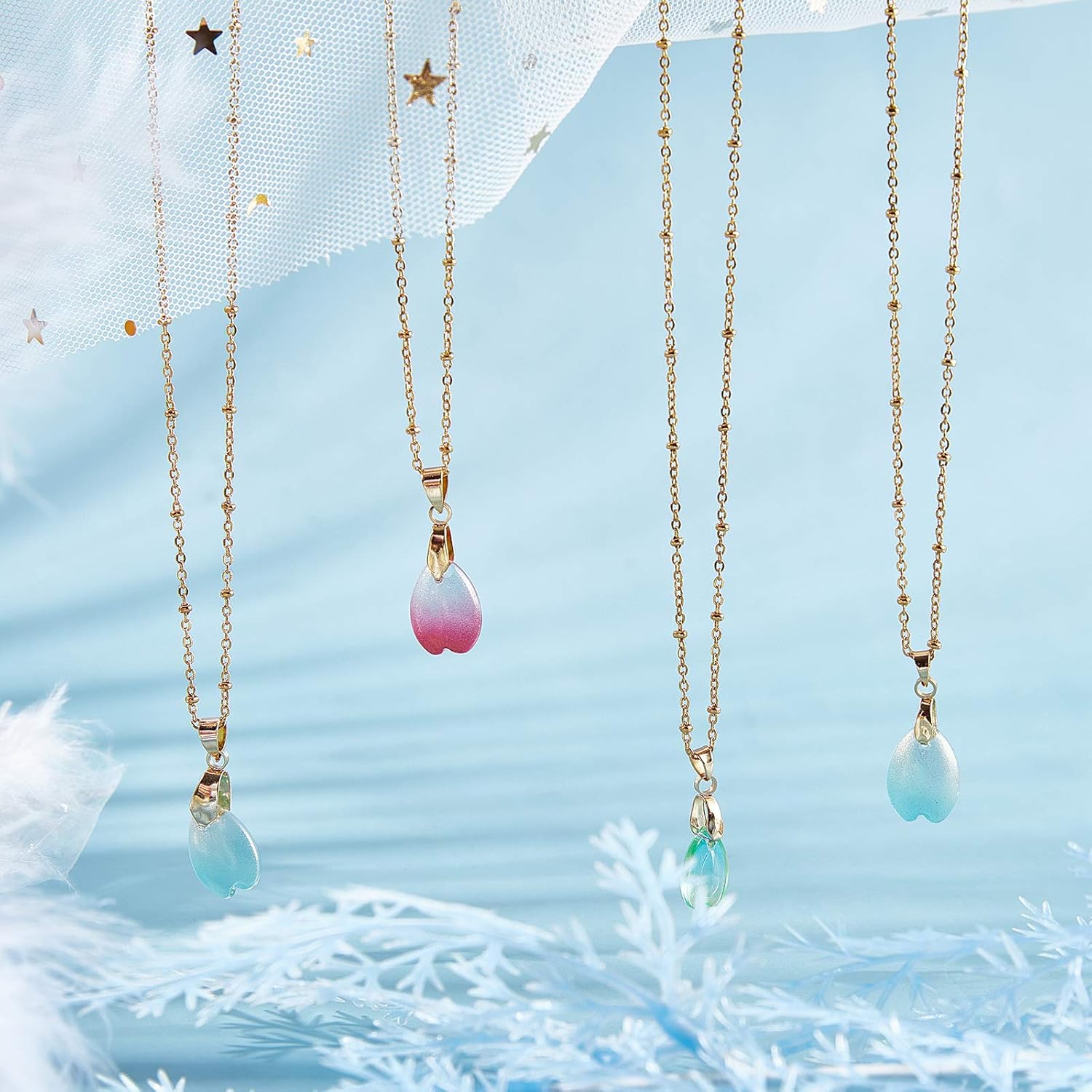 PH PandaHall 40pcs Pinch Bails 304 Stainless Steel Pendant Chain Connector 4 Sizes Golden Pinch Bails Clasp Dangle Charm Bead Pendant Connector Findings for Pendant Necklace Charm Jewelry Making - Image 2