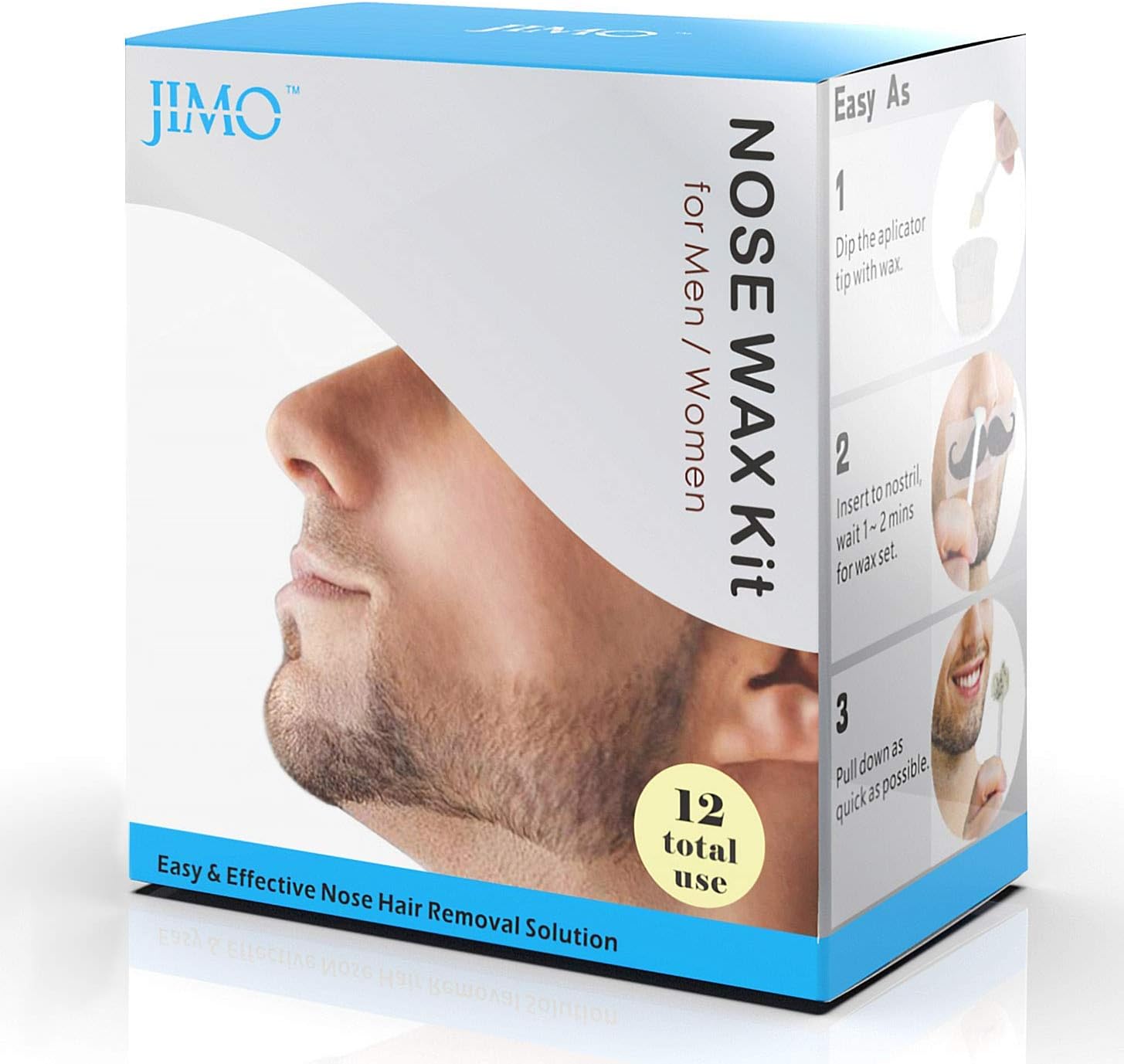 12 Counts 50 pcs Nose Wax Kit for Nose Hair Removal, Quick and Painless Nose Hair Waxing Kit for Men / Women, Nose Hair Remover with Enough Accessories (12-15 Times Usage)