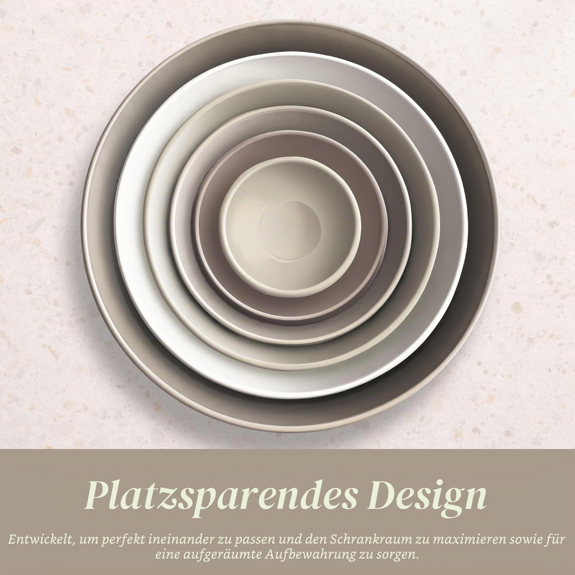 COOK WITH COLOR Rührschüsseln mit TPR-Deckeln – 12-teiliges Kunststoff-Nesting-Schüssel-Set enthält 6 Vorbereitungsschüsseln und 6 Deckel, mikrowellengeeignet (Braun)