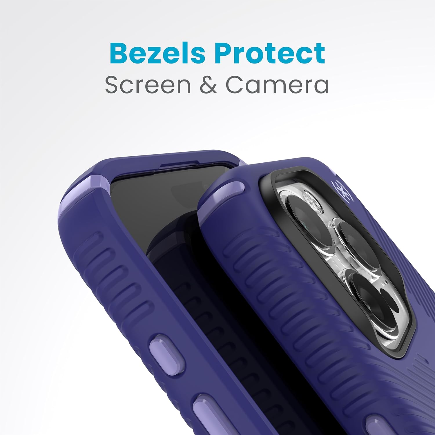 Speck MagSafe Case for iPhone 15 Pro - Drop & Camera Protection, ClickLock No-Slip, Wireless Charging Compatible, Fits All 6.1 Inch Models - Future Blue/Purple Ink/Sky Purple