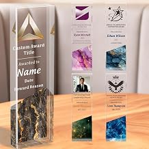 Custom Acrylic Trophy Award - Personalized Trophy Plaque with Logo/Photo Text for Recognition Anniversary Sports Trophies, Awards for Employee Boss Coworker Appreciation Gifts
