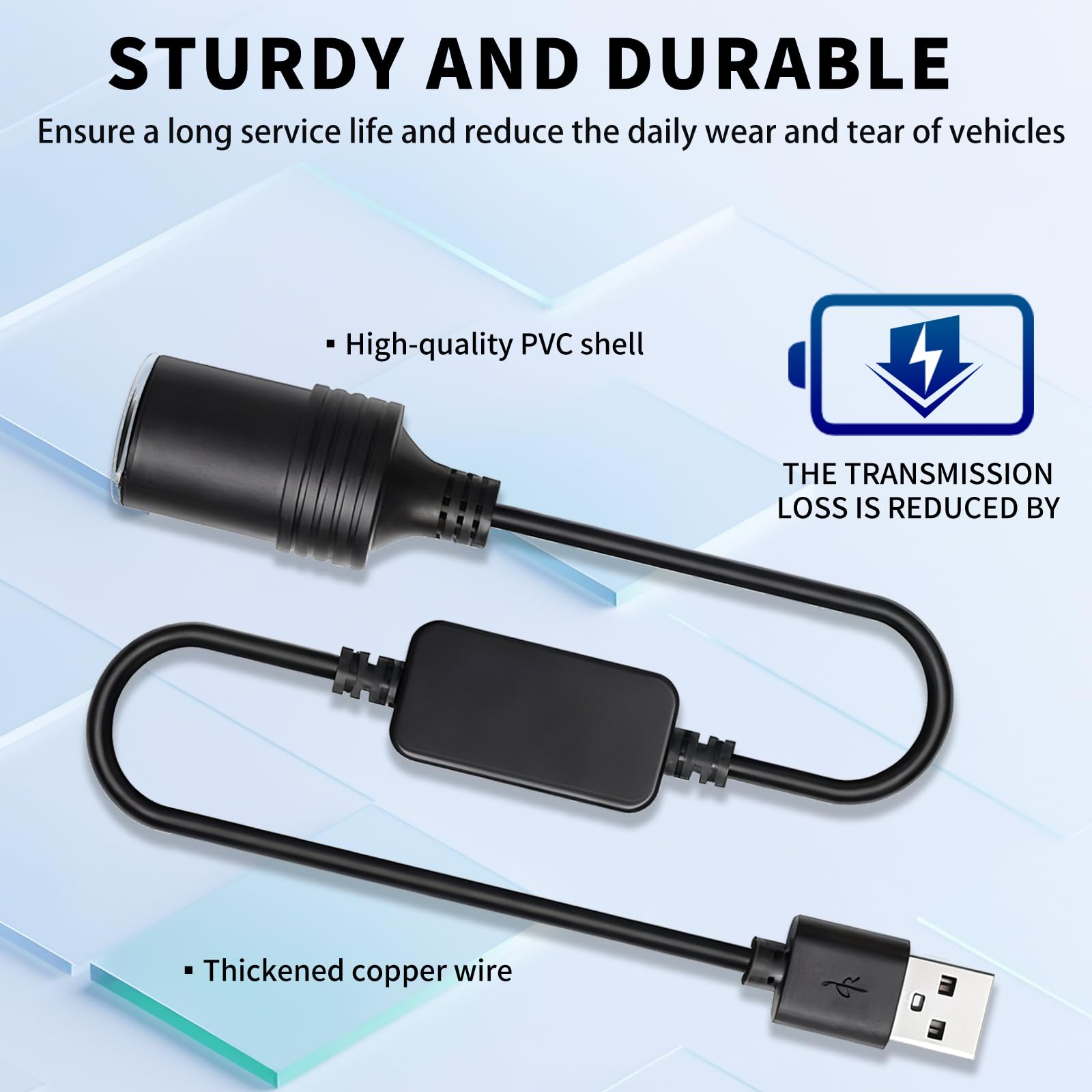 Convertitore USB 5V a Presa Accendisigari 12V Adattatore Auto Portatile con Uscita Massima per Alimentazione Dispositivi GPS Dashcam Luci LED e Accessori Veicolari