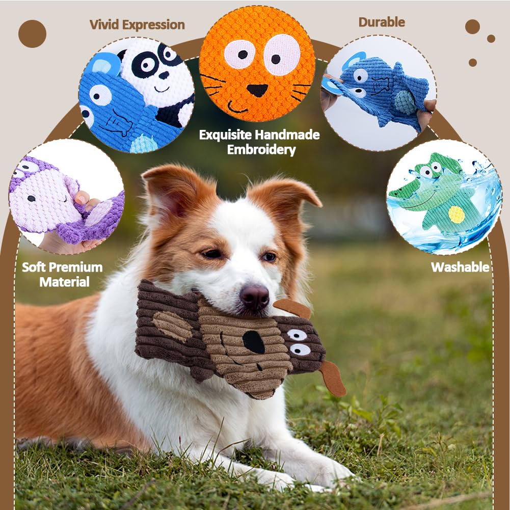 Juguetes chirriantes para perros sin relleno, juguetes de peluche duraderos y lindos, juguetes interactivos para masticar dentición para cachorros, razas pequeñas y medianas