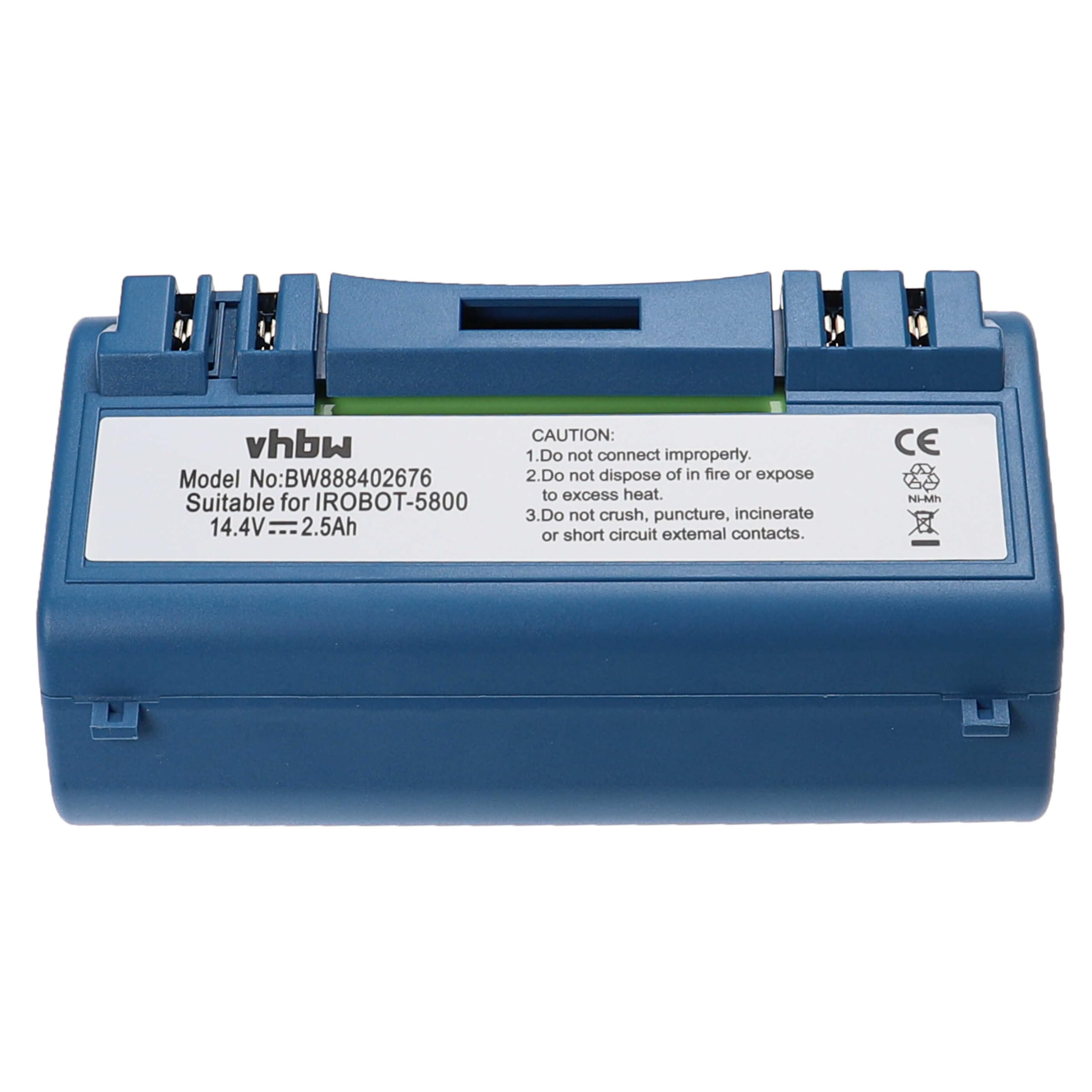 vhbw Zapasowa bateria kompatybilna z iRobot Scooba 340, 350, 380, 385, 390, 5800, 330, 5806, 34001, 5832 Home Cleaner Blue (2500 mAh, 14,4 V, NiMH)