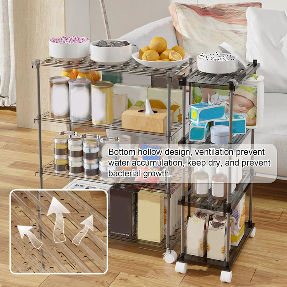 Carrello portautensili a 3 livelli, scaffale mobile per cucina, bagno, lavanderia e ufficio, scaffale multiuso in grigio, opzioni versatili a 2/3/4 ripiani disponibili