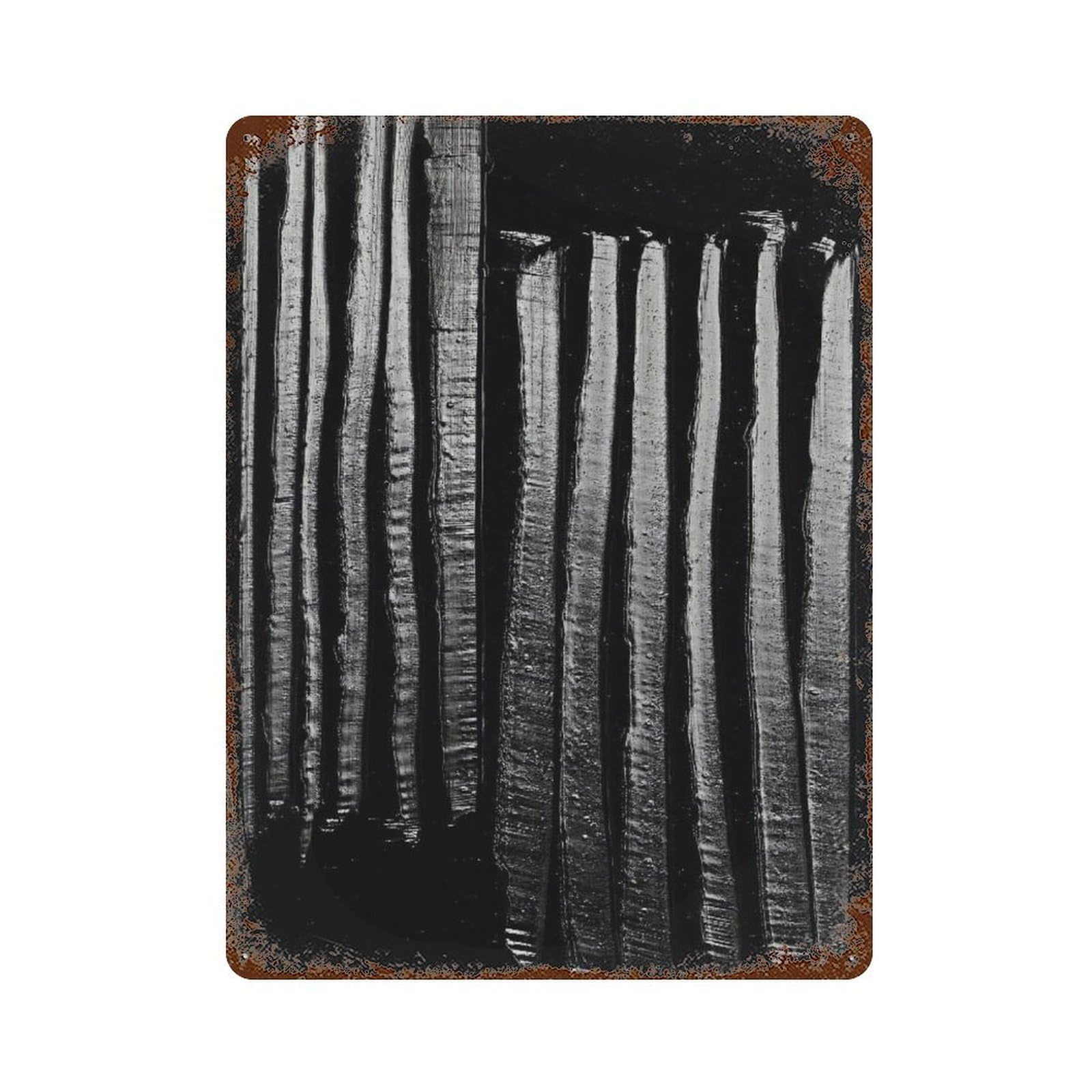 xiaoxiaoshen Soulages Black Abstract Modern Gallery Wall Decor Art Metal Tin Poster Modern Home Decor Art Home Bar Shop Decorations Vintage Sign 40x30cm