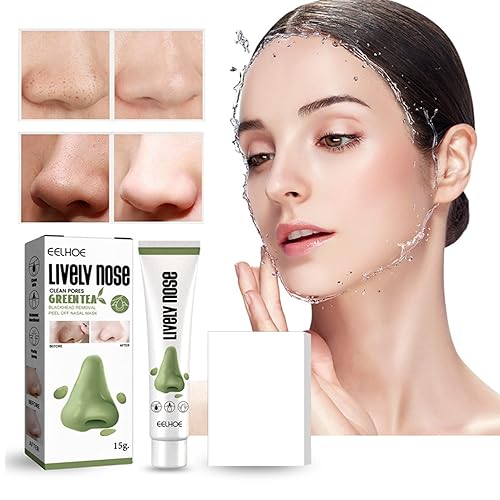 Miniatura 8 de Crema de poros removedor de puntos negros de té verde, limpieza profunda cuidado de la piel Peel Off, control de aceite purificación profunda carbón