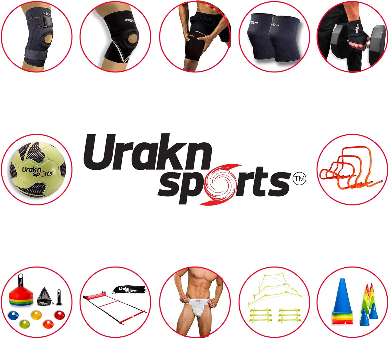 URAKN SPORTS 2" 9" 12" Inch Plastic Multicolored Cones 6 12 50 Pack Set - Perfect for Soccer, Football, Basketball Coaching, Agility Drill Training Field Marker. Traffic Cones (12 Inch 12 Units) : Sports & Outdoors