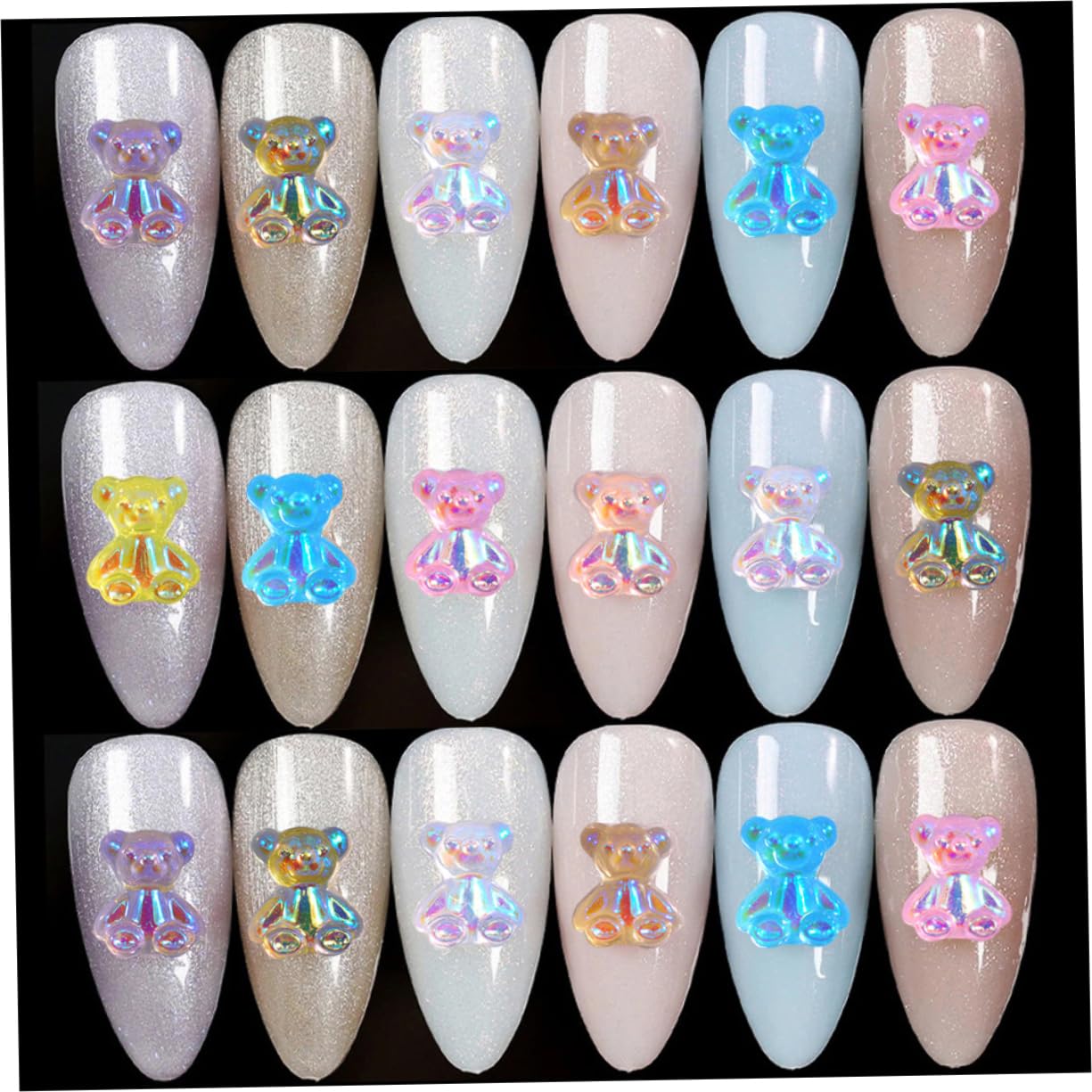 PACKOVE 3 set Gioielli Per Unghie A Decorazioni A LED Per Unghie Per Nail Art Decalcomanie Per Nail Art UV Decorazioni Per Unghie Ciondoli A 160 pezzi * 3