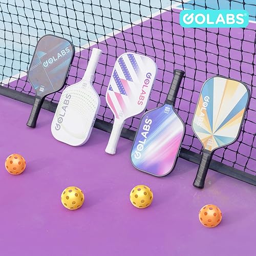 Miniatura 8 de Golabs PB1 Juego de 2 palas de pickleball aprobadas por USAPA, juego de paletas de pickleball de fibra de vidrio duraderas con 4 bolas, bolsa de