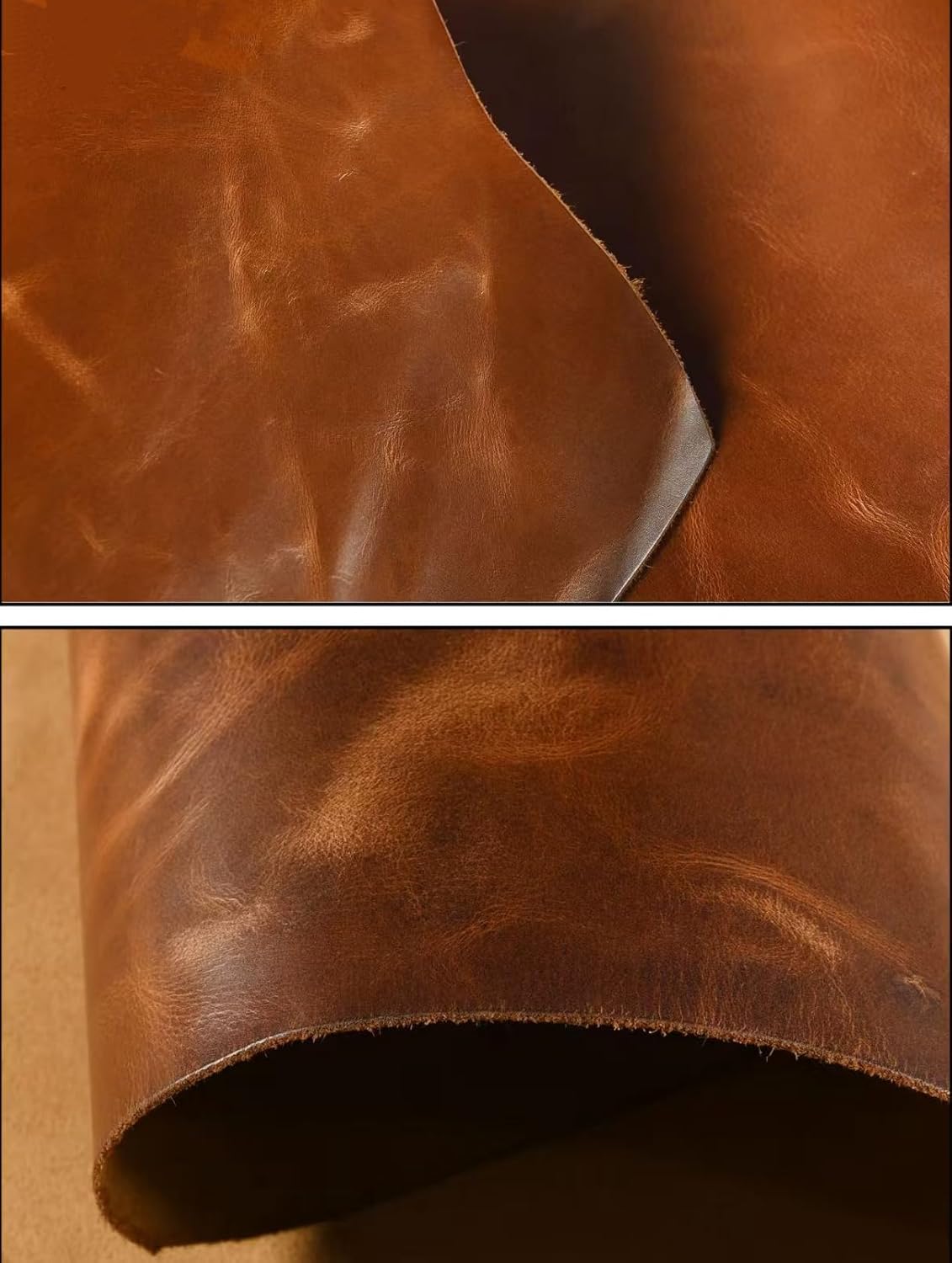 Leather Valet Tray Entryway Catchcall Tray Nightstand Organizer Storage for Wallets Watches Keys Holder Dish Bowl Coins Office Desk Accessory (Antique Brown-Oil Wax Leather).