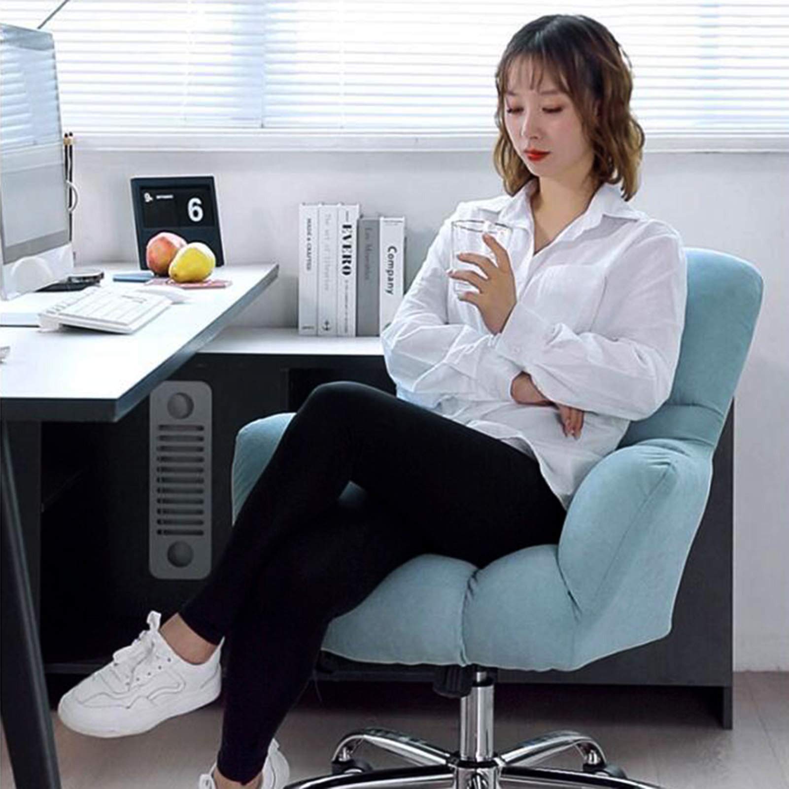Ergonomiczne aksamitne krzesło do biura domowego z podparciem środkowego oparcia i uroczym różowym wzorem, nowoczesne krzesło biurkowe z ramionami, do sypialni dziewcząt, obrotowe krzesło komputerowe,