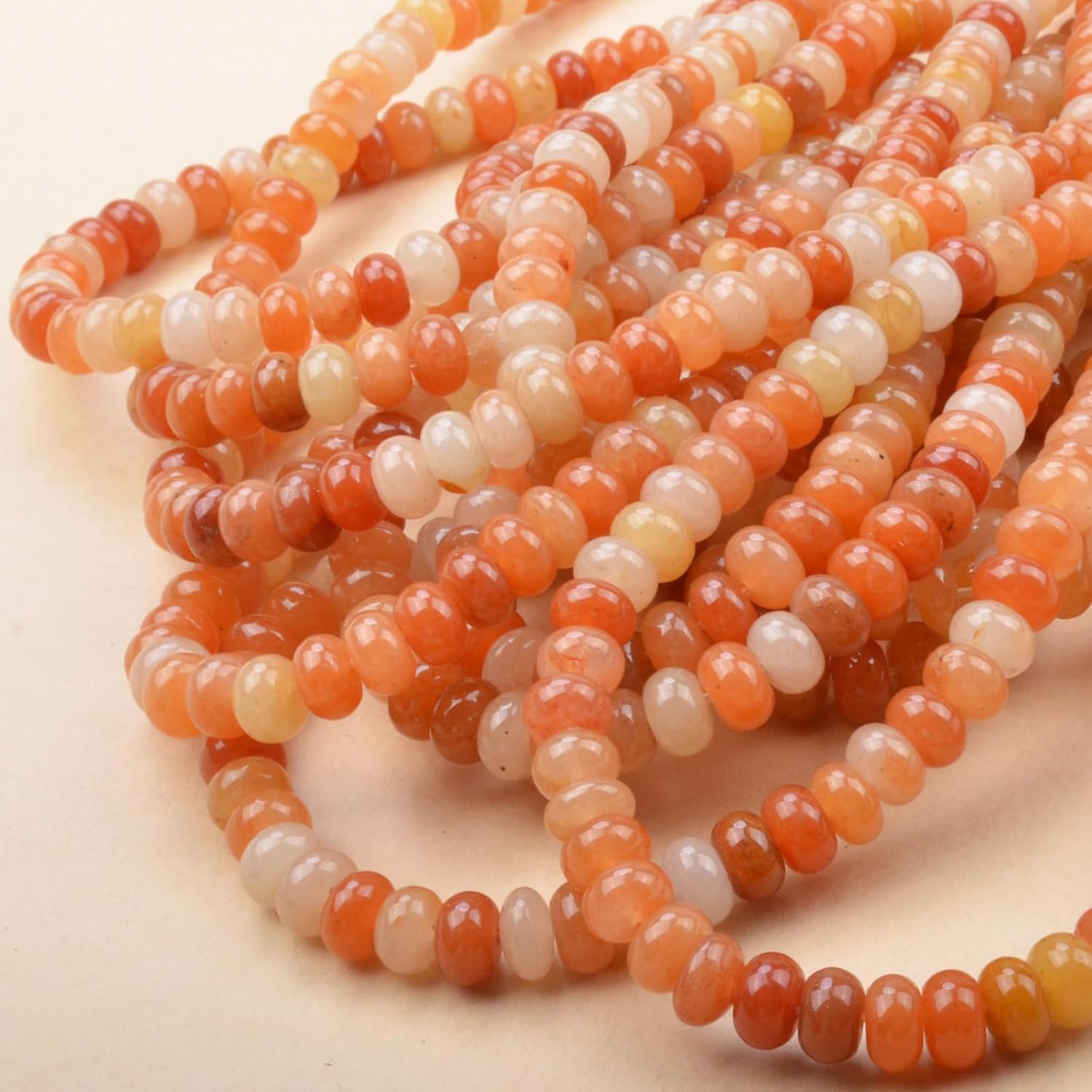 ICAI Beads 5x8mm Natural Rondelle Spacer Loose Beads for Jewelry Making DIY Crafts Design 1 Strand 15" APPR (Red Aventurine) - Image 6