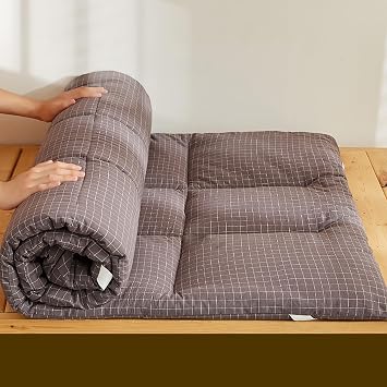 Full Size Futon Mattress, Japanese Style Floor Mattress, Tatami Mattress, Folding Floor Mattress, Portable Sleeping Mat, Sofa Mattress, Guest Bed Brown, 71*79*2in