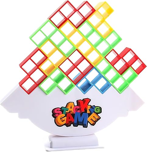 Juego de bloques de ataque apilables, juegos de mesa para 2 jugadores + juegos familiares, juego de fiesta de viaje familiar para adultos y niños,