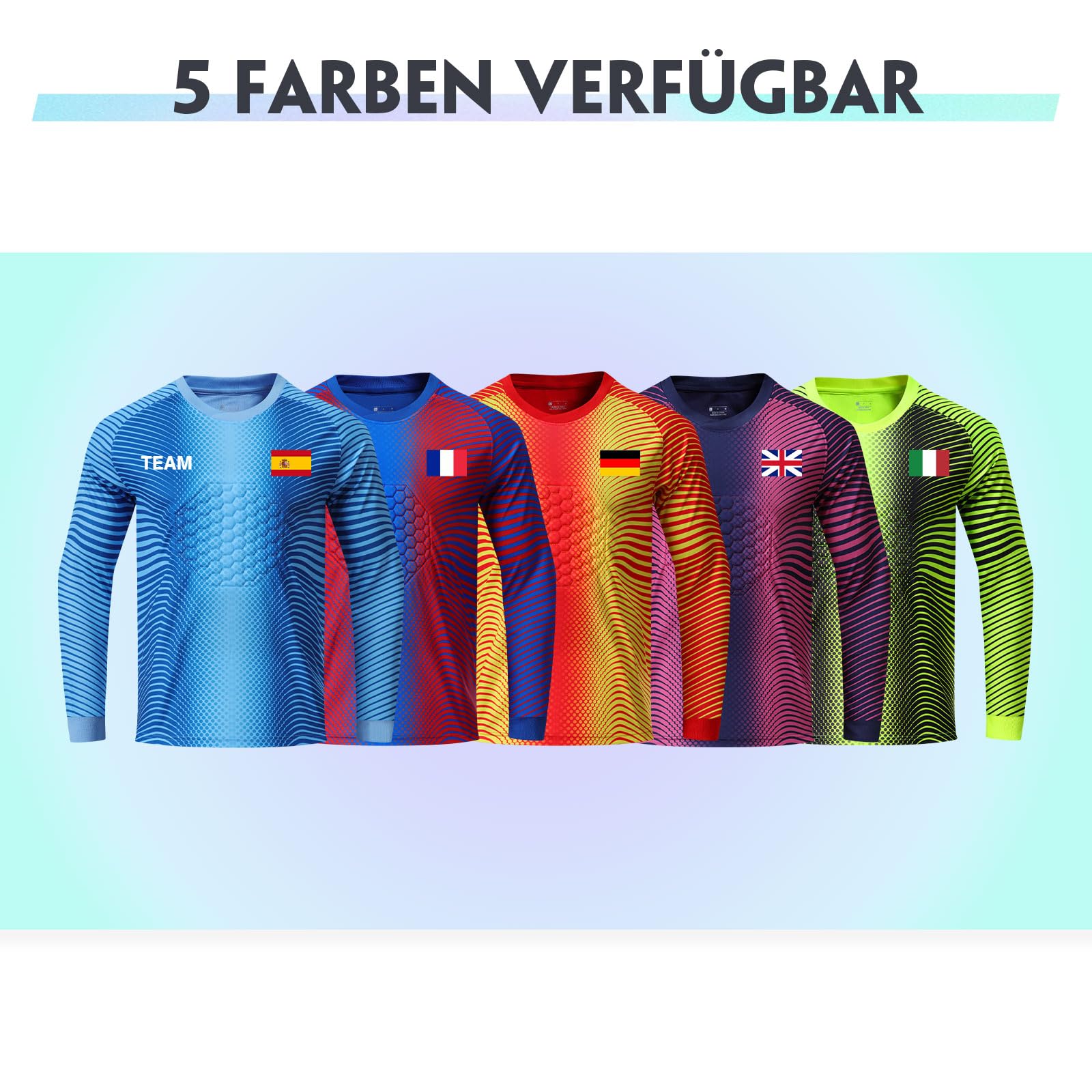 Benutzerdefiniert Torwarttrikot Set Kinder Herren mit Namen Personalisieren Tormann Trikot Kinder mit Polsterung