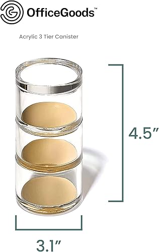 Miniatura 4 de OfficeGoods - Organizador apilable de acrílico de 3 niveles, accesorio funcional y elegante para tu oficina u hogar, un lugar para todas tus cositas