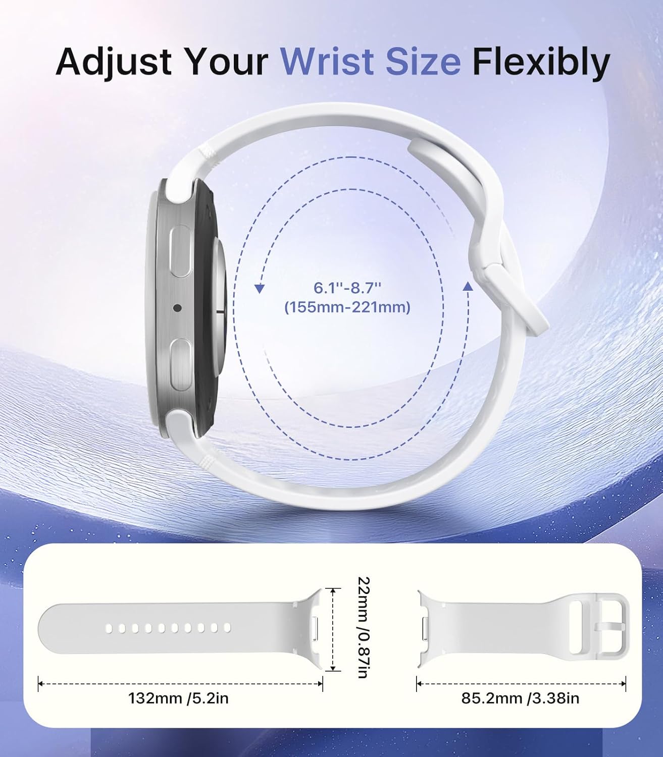 TiMOVO 6 Pack Sport Bands Compatible for Samsung Galaxy Watch 8 40mm 44mm/Galaxy Watch 8 Classic 46mm (2025), Soft Silicone Replacement Strap for Women Men - Image 4