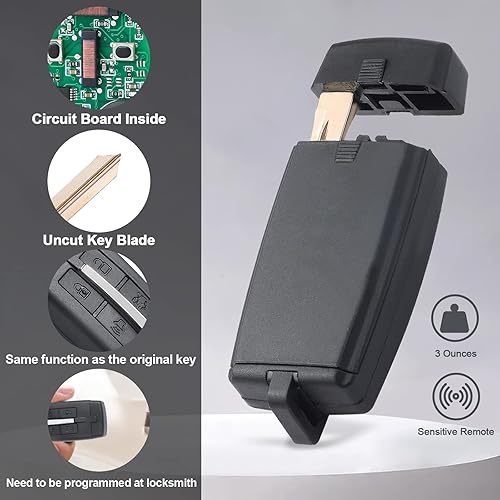 Miniatura 5 de Keymall Reemplazo de control remoto de entrada sin llave para Ford Taurus para Lincoln MKS MKT 2009-2012 FCC ID M3N5WY8406 PN 164-R7032 4 botones