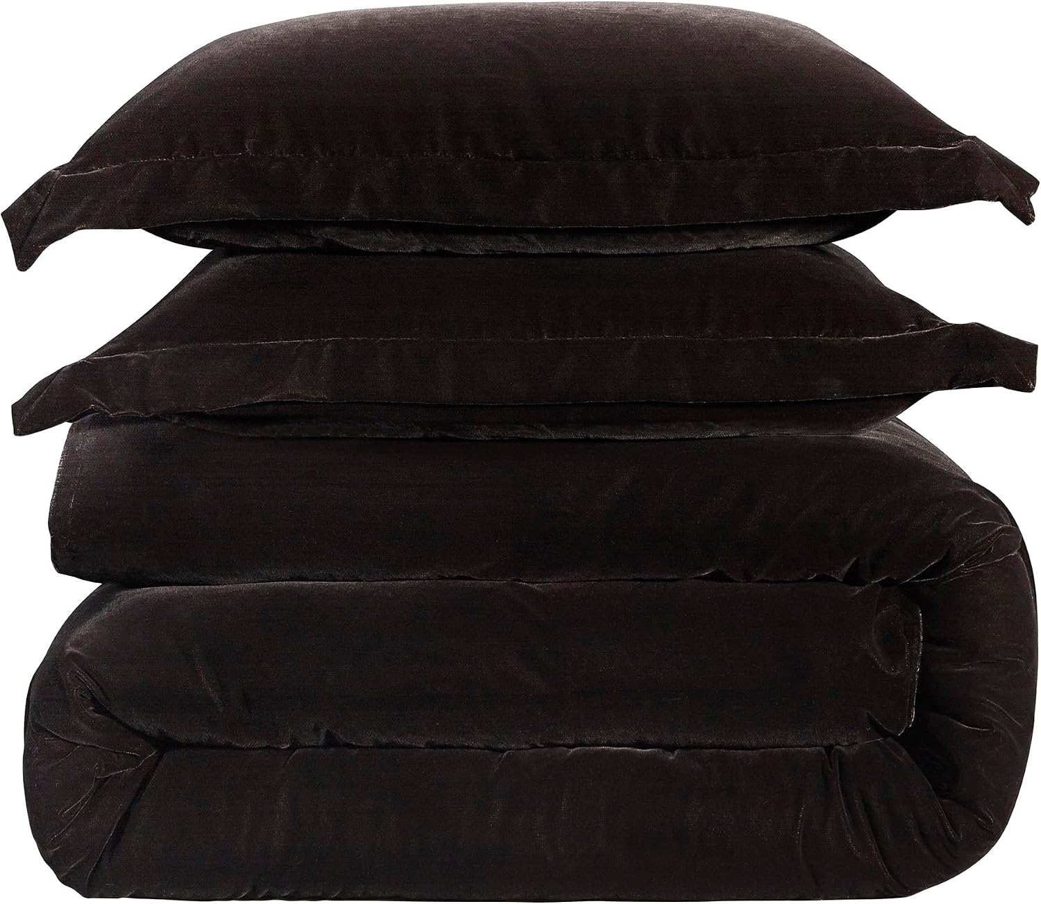 Indigo Hill by HiEnd Accents Estelle Velvet Bedding 3 Piece King Comforter Set, Brown Solid Color, Soft Plush Classic Modern Chic Casual Bedding, Elegant Comforter with Pillow Shams