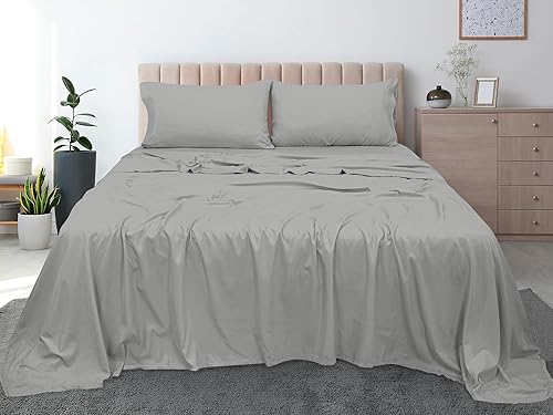 Miniatura 9 de Royale Linens Sábana Plana de Algodón Peinado de Fibra Larga 100% de 300 Hilos - Súper Suave - Sábanas Superiores - Sábana Plana Individual Vendida