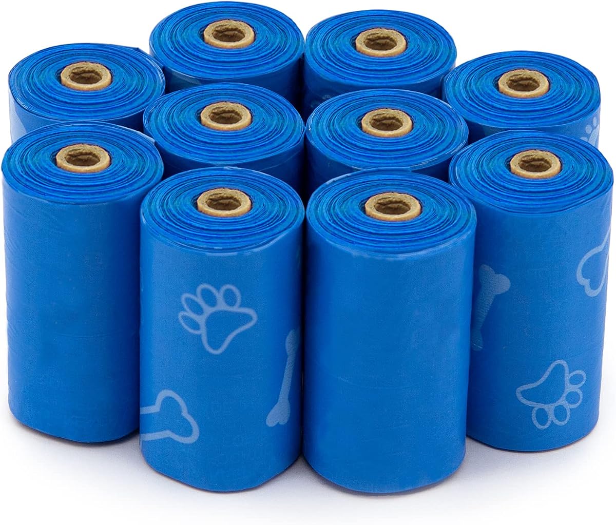 Poop Bags for Dogs - Blue, 150 Count | Unscented, Leak-proof, Easy-Tear perforations, 15 Thick Bags per roll, Outdoor Walking & Travel, Fits Standard Holders